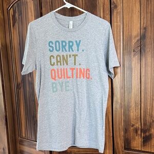 Bella Canvas Light Gray Graphic Tee with Multicolor Text